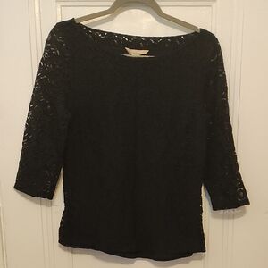 Banana Republic Navy Lace 3/4 Sleeve Blouse